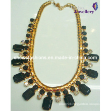 Big Color Stone & Chain with Gold Plated Fashion Necklace/Fashion Jewelry (XJW2123)